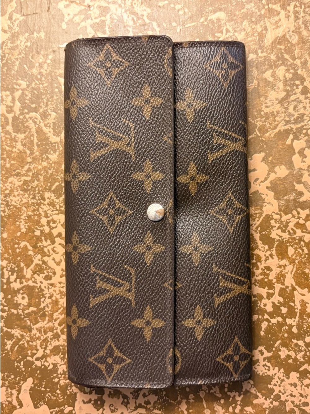 Louis Vuitton Monogram Snap Continental Wallet in Brown and Tan